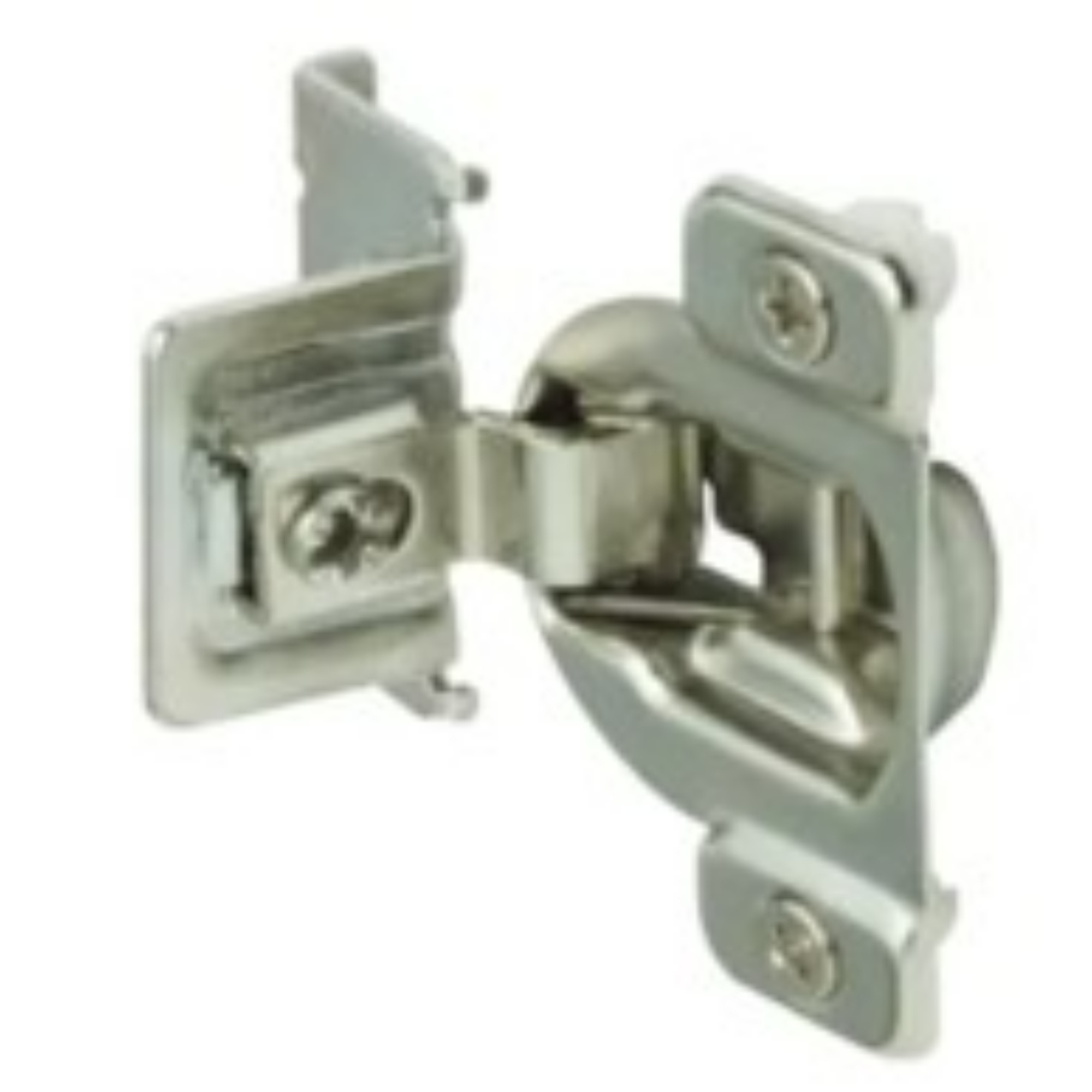 Global Door Controls 1/2in. Overlay Self-Closing Concealed Cabinet Hinges — Nickel, 120° Opening, 2 Pack, Model# SP-877043